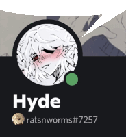 a picture of a person named hyde with a speech bubble