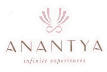 the logo for anantya infinite experiences is a pink flower with an infinity symbol on it .