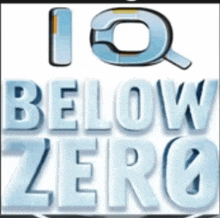 a logo that says iq below zero on a white background