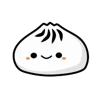 a cartoon drawing of a dumpling with a smile on it 's face