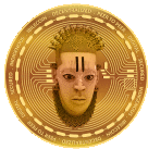 a gold coin with a picture of a man 's face on it .