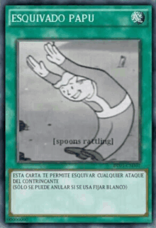 a card that says esquivado papu on it with a picture of a man on it