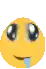 a pixelated yellow smiley face with a tear coming out of its mouth .