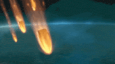 a few rockets are flying through the air