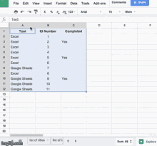 a screen shot of a google spreadsheet with the caption " forever a slut for a spreadsheet "