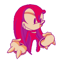 a cartoon drawing of a red and purple sonic character