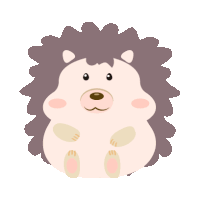 a cartoon drawing of a hedgehog with a bear 's face