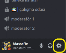 a black screen with a yellow circle around a button that says bağlantular