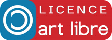 a red sign that says licence art libre on it