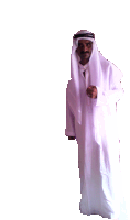 a man in a white robe and head scarf