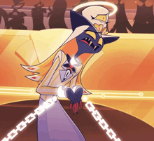 a cartoon character has a chain around his waist that says ' g ' on it