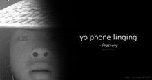 a black and white photo of a child wearing a straw hat with the words yo phone linging written below it