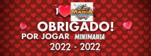 a banner that says i love minimania on it