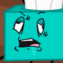 a cartoon drawing of a tissue box making a face