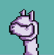 a pixel art drawing of a purple llama