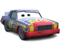 a cartoon car with flames painted on it and the number 25