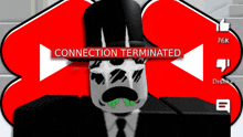 a man in a top hat with the words connection terminated on the bottom