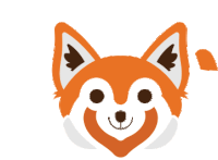 an orange and white fox with a white tail