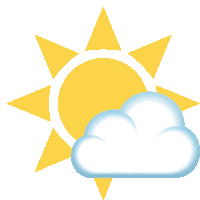 a yellow sun with a cloud in the middle