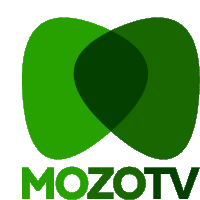 a green mozotv logo with two green circles on a white background