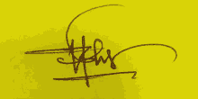 a yellow piece of paper has a handwritten signature that says " why " on it