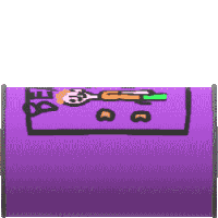 a pixel art drawing of a person laying on a purple bed