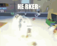 a screenshot of a video game with the words he rker on the bottom