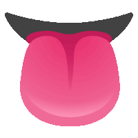 a pink tongue sticking out of a mouth