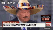 a man wearing a sombrero on a cnn news report