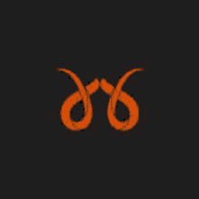 a black background with orange letters that look like a snake on it .