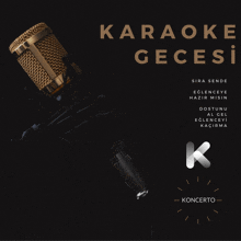 a poster for a karaoke night with a microphone