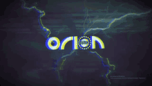 the word orion is displayed on a dark background