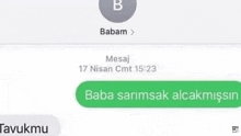 a text message between babam and tavukmu