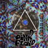 a psychedelic pink floyd album cover with a cd