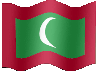 a green and red flag with a white crescent moon in the middle