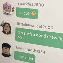 a screenshot of a text message between sparkle 32600 and littlekawaiicat2000