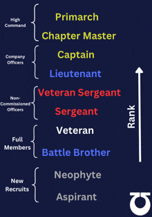 a diagram showing the levels of officers in a military organization