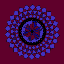 a circular pattern with a flower in the center