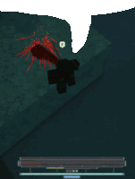 a screenshot of a video game with blood coming out of a person 's body