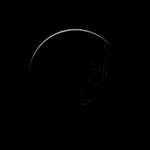 a black and white photo of the earth from space on a black background