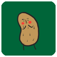 a drawing of a potato with a face on it