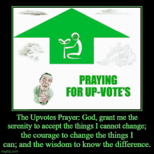 a poster that says praying for up - vote 's