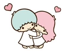 a boy and a girl are hugging each other .