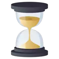 an hourglass with a black base and a black lid