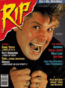 a magazine called rip shows a man with his mouth open