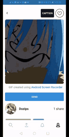 a gif created using android screen recorder is being sent