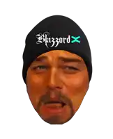 a man wearing a beanie that says blazord