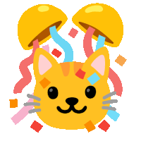 a cat with jellyfish and confetti coming out of it 's head