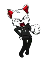a cartoon cat is wearing a black hoodie and giving a thumbs up sign .