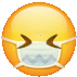 a smiley face wearing a medical mask with a very angry face .